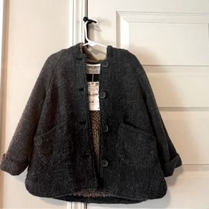 NWT Zara grey coat sz 4-5. Fully lined with sherpa.